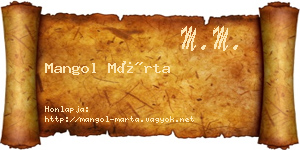 Mangol Márta névjegykártya